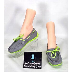 VIVAIA Women's Gray Green Square-Toe Jackie Slip On Driver Loafers Sz 5.5 148